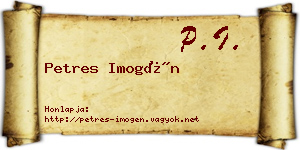 Petres Imogén névjegykártya