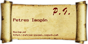 Petres Imogén névjegykártya