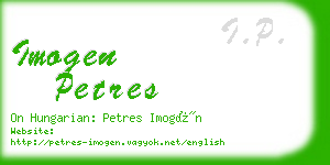 imogen petres business card